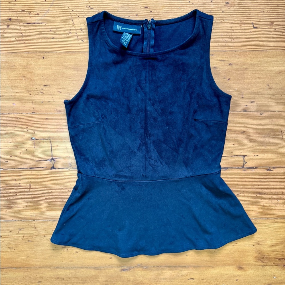 INC Black Peplum Sleeveless Top